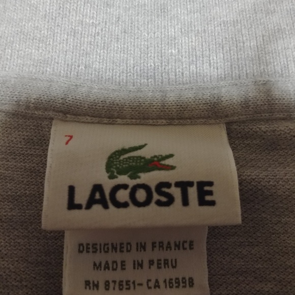 Lacoste Polo Color Gray Size XXL (7) - Picture 3 of 4